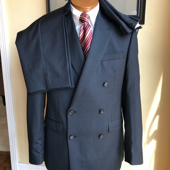 Lauren Ralph Lauren Other - Ralph Lauren 2 Pc Black Gray Wool Pinstripe 42L